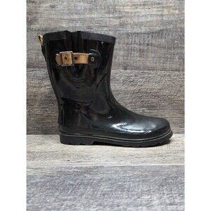 Chooka Rain Boots Women’s Size 10 Black Rubber Mid Calf Pull On